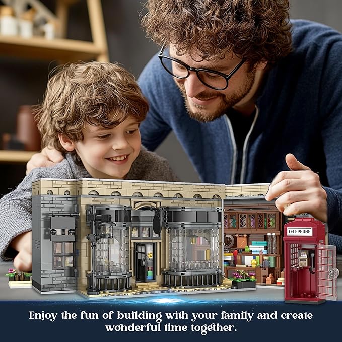 Grocery Store Building Blocks for Adults for BookNook Building Set with LED Light Shop Window and Telephone Booth House Toy for Home Decor Bookshelf 1368Pcs
