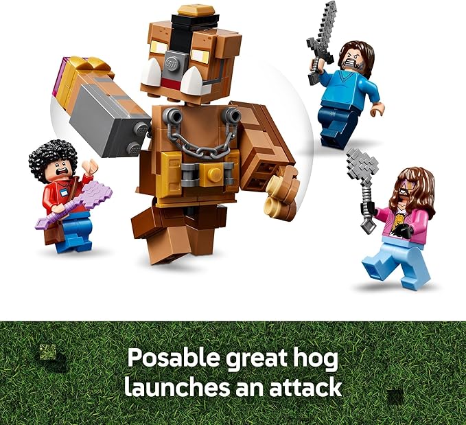 LEGO Minecraft Woodland Mansion Fighting Ring - Building Toy for Kids Age 10+ - Includes Steve Garrett &amp Henry Minecraft Figures Plus a Chicken Jockey &amp More - Birthday Gift Idea for Fans -
