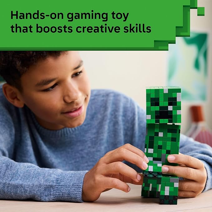 LEGO Minecraft The Creeper Kids Building Toy - Minecraft Toy for Boys &amp Girls Ages 10+ - Room Decor for Gamers w/ 1st Version Creeper Minifigure - Gift for Birthdays - 21276