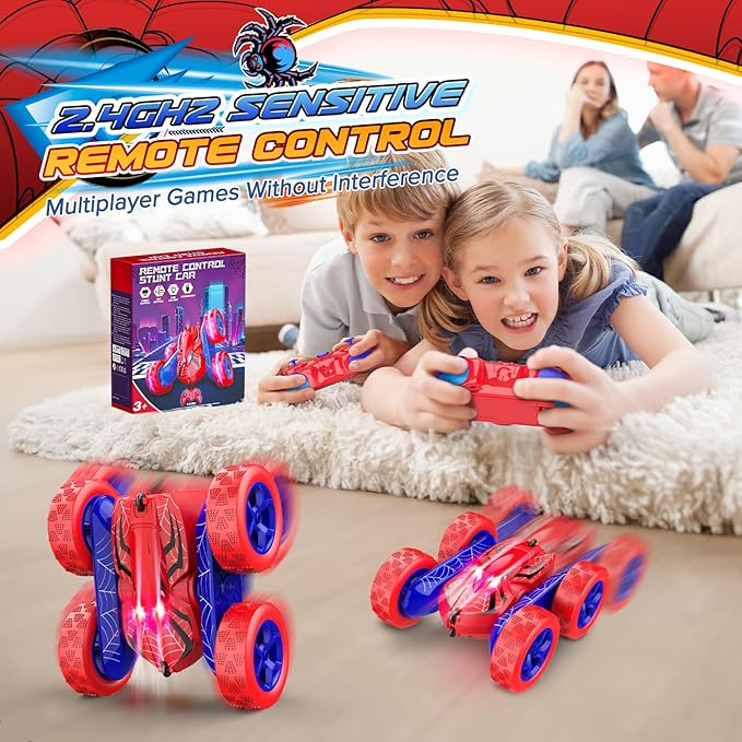 Remote Control CarRC Cars Boys Toys for 3 4 5 6 7 8 9 10 11 12 Year Old Boy Double Sided 360°Flip 4WD Rechargeable Drift RC Race Car Birthday Gifts Easter Basket Stuffers for Kids Age 3-12