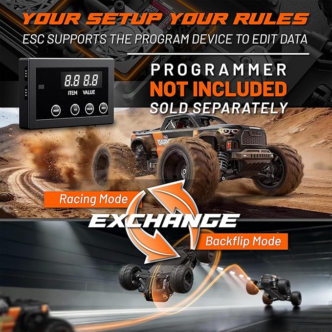 UDIRC 1610S Brushless Fast RC Car 56+ MPH and Standing Backflip in Stock Setup 1:16 High Speed RC Truck 4WD RTR Off-Road Monster RC Truck for Adults