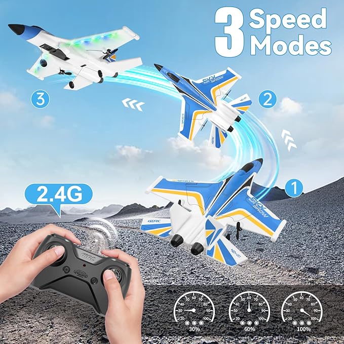 4DRC G1 RC Plane for Adults Kids RC Airplane Fighter Jet 2.4GHz 4 Channel 6-axis Gyro Stabilizer RTF Glider Aircraft Plane Toys Easy to Fly Remote Control Airplane Glider for Kids &amp Beginners