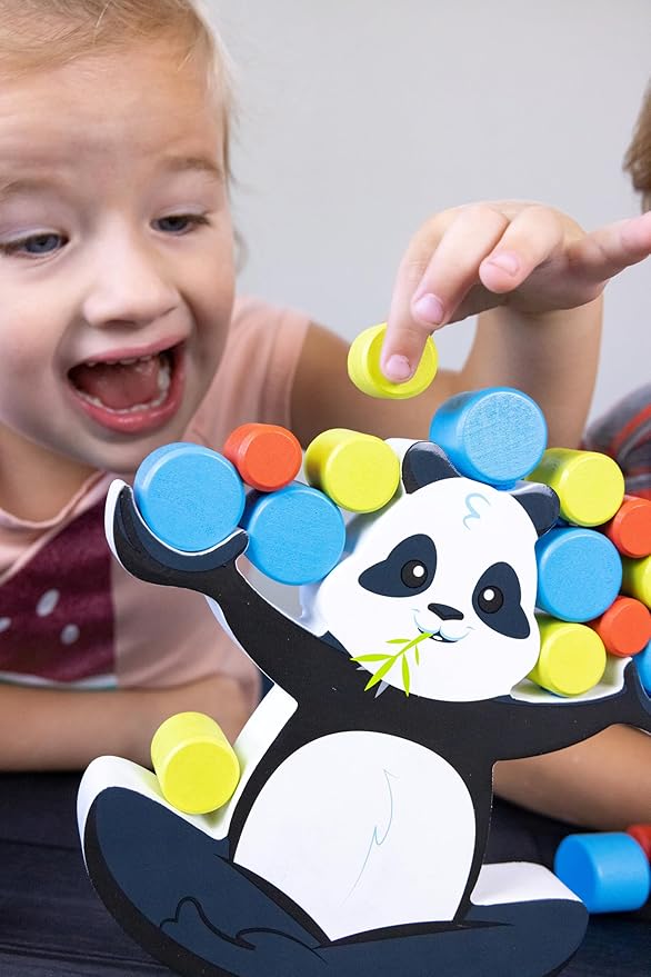 Blue Orange Tabletop Wooden Game Balancing Preschool Educational for Kids Friends Family School Parties Daycare 1-4 Players Ages 3+ Award Winning BoomBoom The Balancing Panda Games