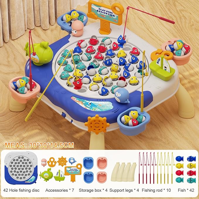 Magnetic Fishing Game for Kids Toddlers Ages 1-3 3-5 5-7 Fish Toy Board Game for Toddlers 1 2 3 4 5 6 7 8 Years Old Fishing Table Toys Birthday Gifts