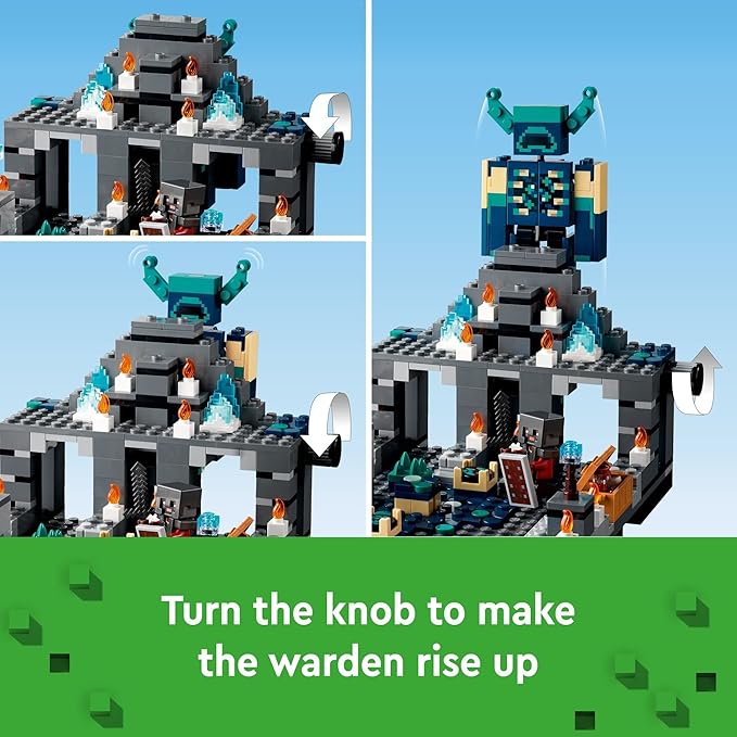 LEGO Minecraft The Deep Dark Battle Set 21246 Biome Adventure Toy Ancient City with Warden Figure Exploding Tower &amp Treasure Chest for Kids Ages 8 Plus