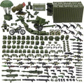 Military Weapons Pack with Shipping Cargo Container Army Equipment Helmet Armor 325Pcs Various of Military Accessories Building Block Toy Compatible with Major Brands Soldier Figures (Jungle Green)