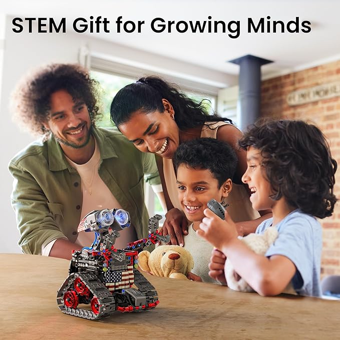 Sillbird Robot Building Kit with Remote Control Gifts for Kids Boys Ages 8-12 STEM Coding Robotic Technic Tracked Racer Car Toys for Birthday - Build 4in1 Model with 631 Pieces