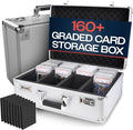 VALUN SLABPRO 160+ 4 ROW Graded Card Storage Box Durable Sports PSA Card Storage Box - Organizer Slab for Your Collection - For Baseball Football TCG MTG Cards - Top Loader Design