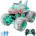 Waterproof Shark Remote Control Car 1:16 Amphibious RC Cars 4WD All Terrain Off Road Monster Trucks Toys RC Truck Toys for Kids 3-5 6-8 8-12 Year Old Boy Birthday Gift Gray