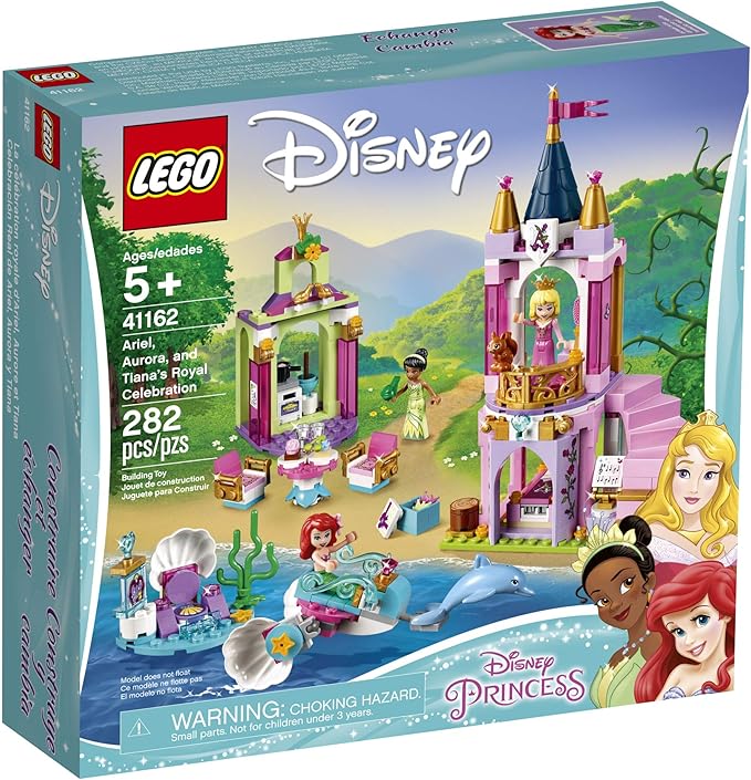 LEGO Disney Aurora Ariel and Tiana’s Royal Celebration 41162 Building Kit (282 Pieces)
