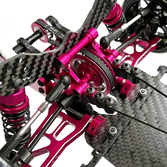 Alloy Carbon CF Chassis D5S Frame Kit Remodel Belt Drive Version 1/10 2Rear-Wheel Drift Car (Pink)