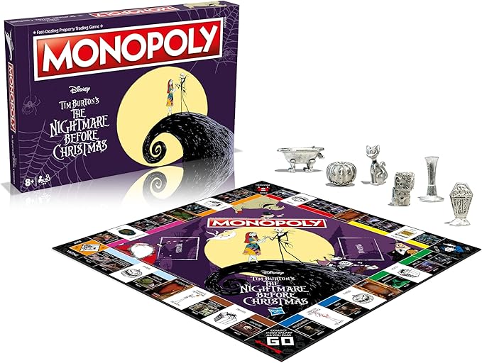 Winning moves nightmare before Christmas monopoly advances to the grave from scratch spiral hill Dr. Finkelstein's lab Jack's tower and change your way to success it's a great