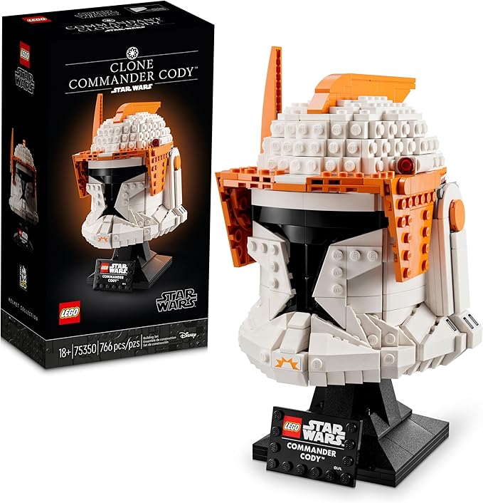 LEGO Star Wars Clone Commander Cody Helmet 75350 Collectible Building Set - Featuring Authentic Details Office Decor Display Model for Adults The Clone Wars Collection Memorabilia and Gift Idea