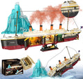 Titanic Building Blocks Set 2288 Pieces Big Ship Block Model Set with Light Strip Glacier Ideal Gift for Adults