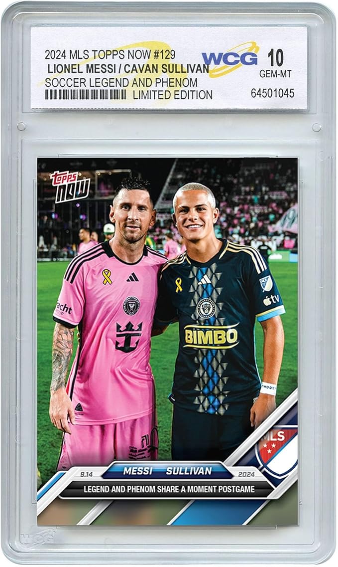 2024 MLS Topps Lionel Messi &amp Cavan Sullivan Legend &amp Young Phenom Card #129 - Graded GEM Mint 10