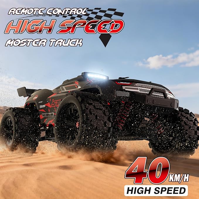 KGF 1:18 Scale All Terrain RC Cars 40km/h High Speed Remote Control Car 2.4Ghz RC Car Toys Gifts for Kids and Adults 4WD Electric Vehicle with 2 Rechargeable Batteries Off Road Monster Truck
