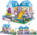 3 in 1 Girls Summer Villa Friends Building Set Compatible with Lego Friends with Swimming Pool Slide &amp Pet Home- Creative Modular House Playset for Kids Aged 6+