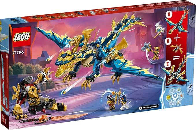 LEGO NINJAGO Elemental Dragon vs. The Empress Mech 71796 Building Toy Set Features a Dragon Mech Ninja Flyer and 6 Minifigures Gift for Boys and Girls Ages 9+ Who Love Ninja Warriors