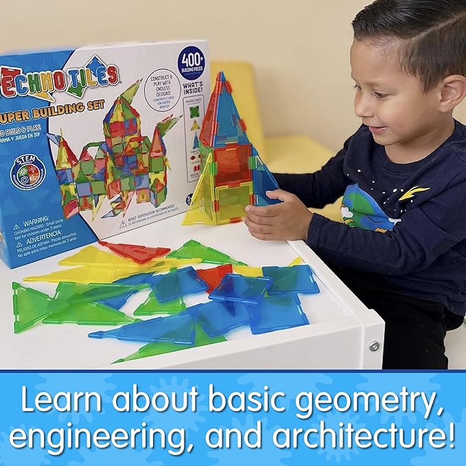 The Learning Journey: Techno Tiles Super Set Educational STEM Preschool Stacking Toy Construction Building Blocks 400+ Pieces Toys &amp Gifts for Boys &amp Girls Ages 45678 Years and Up