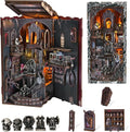 Book Nook Kit DIY Doll House Booknook Miniature Kit for Bookshelf Doll Houses for Adults Teen Halloween 3D Wooden Puzzle Bookends with Led Light and Dust Cover (Haunting Relics)