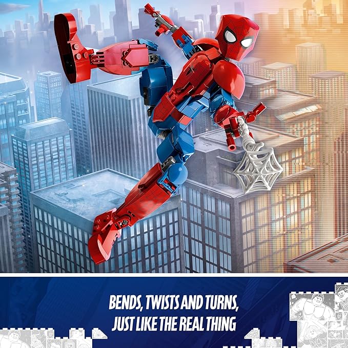 LEGO Marvel Spider-Man Building Toy Fully Articulated Action Figure Superhero Movie Set with Web Elements Gift for Grandchildren Collectible Model for Boys Girls and Kids Ages 8 and Up 76226
