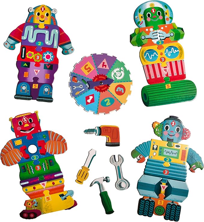 eeBoo Build a Robot Spinner Game Combines Simple Numbers with Fun 3 Years and Up.