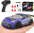 Mini RC Drift Car 1:32 Scale with LED Lights – Remote Control Car with LED Lights &amp 2-Speed Modes 2.4GHz Stunt Drifting RC Toys a for Children and Adults