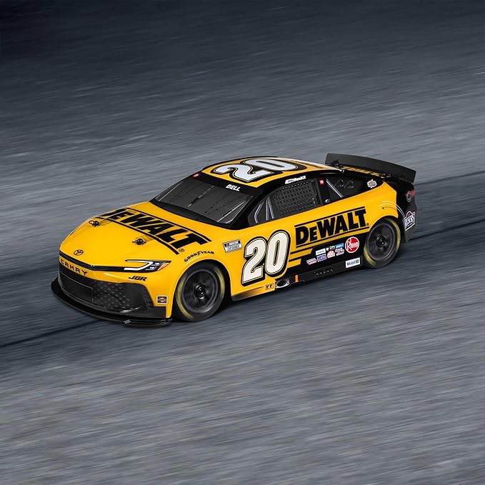Losi 1/12 NASCAR RC Race Car Christopher Bell® No. 20® 2025 DEWALT Toyota Camry XSE 2S AWD RTR Brushed On-Road Battery &amp Charger Included Yellow LOS1122520