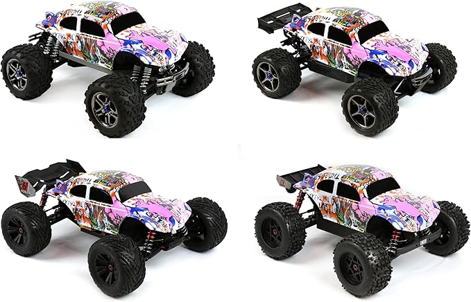 SummitLink Custom Body Compatible for 1/10 1/8 Scale RC Car or Truck (Truck not Included) (Graffiti Pink Pig)
