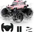 Amphibious Remote Control Trucks2.4G 1:18 4WD All Terrain Off-Road Waterproof Monster RC Cars Pool Toys Hobby RC Vehicle Christmas Birthday Gifts for Kids Boys Girls 8 9 10 11 12+ Pink
