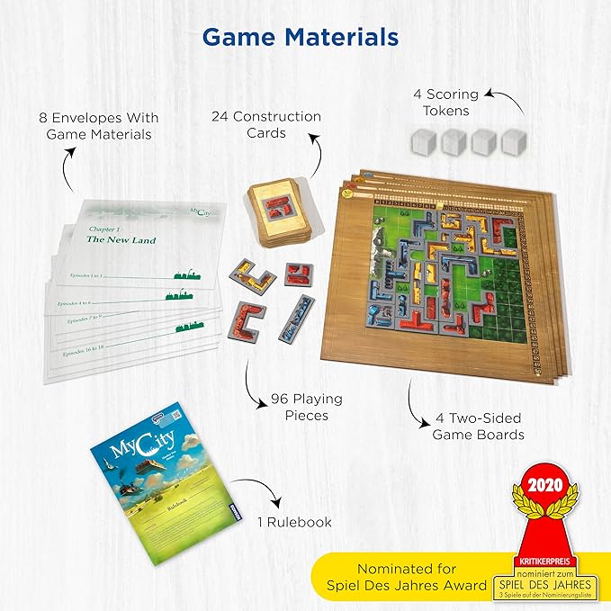 Thames &amp Kosmos My City | Family – Friendly | Legacy Board Game | Kosmos Games | 2 to 4 Players | Ages 10 and Up | Award Winning Designer Reiner Knizia  Blue