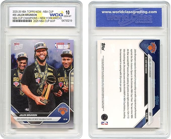 2025-26 NBA Topps Now Jalen Brunson 2025 NBA Cup MVP Card #88 New York Knicks - Graded GEM-Mint 10