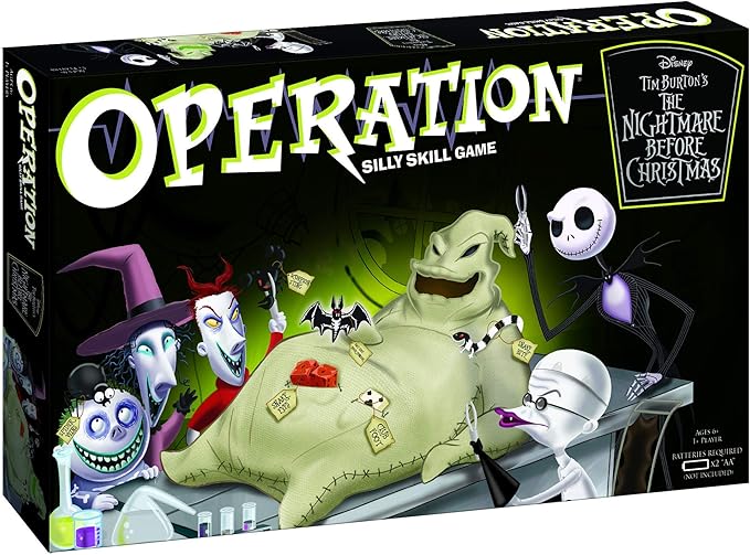 Operation: Disney The Nightmare Before Christmas Board Game | Collectible Operation Game | Featuring Oogie Boogie &amp Nightmare Before Christmas Artwork 1+ Players