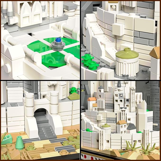 MOC Castle Architecture Mini Building Block Set with Light Compatible with Lego Ideas STEM Building The City Lord Set for Adult Film FansSTEM Christmas Birthday Gift Toy for Boy Kids 8-14 1680PCS