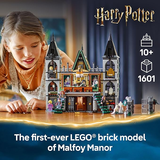 LEGO Harry Potter Malfoy Manor Building Set - Harry Potter Toy for Boys &amp Girls Ages 10+ - Collectible Kids Toy for Fans - Includes 9 Minifigures - 76453