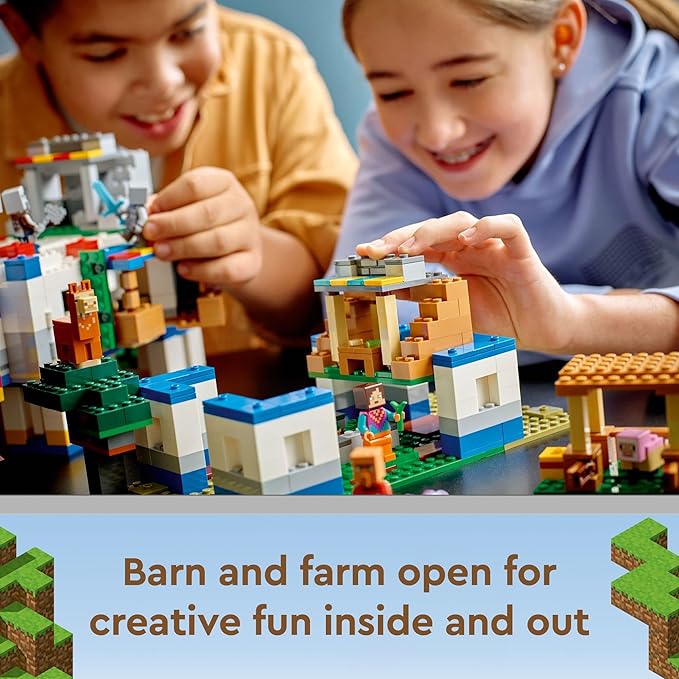 LEGO Minecraft The Llama Village Farm House Toy Building Set 21188 Minecraft Gift Idea for Kids Boys Girls Age 9+ Years Old Create a Minecraft Village with 6 Customizable Buildings and Minifigures