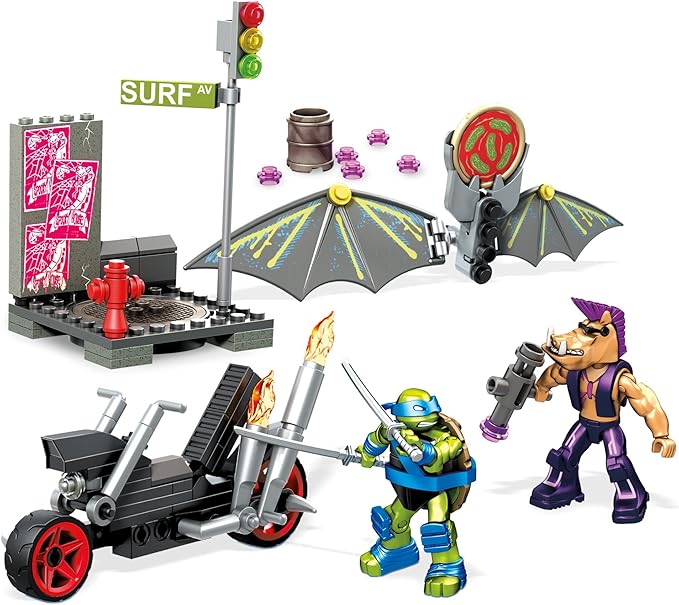Mega Construx Teenage Mutant Ninja Turtles Leo Turtle Glider Pursuit