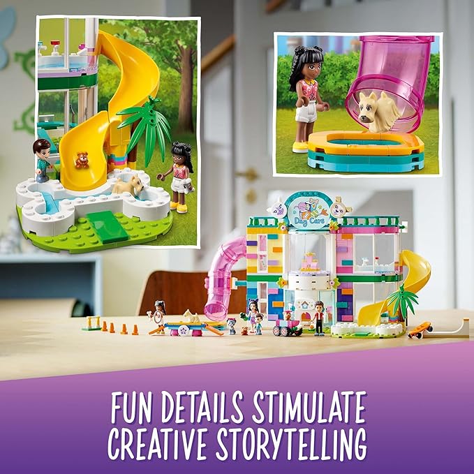 LEGO Friends Pet Day-Care Center 41718 Animal Set Heartlake City Toy Birthday Gifts for Kids Girls and Boys 7 Plus Years Old with Doggy Figure &amp 3 Mini Dolls