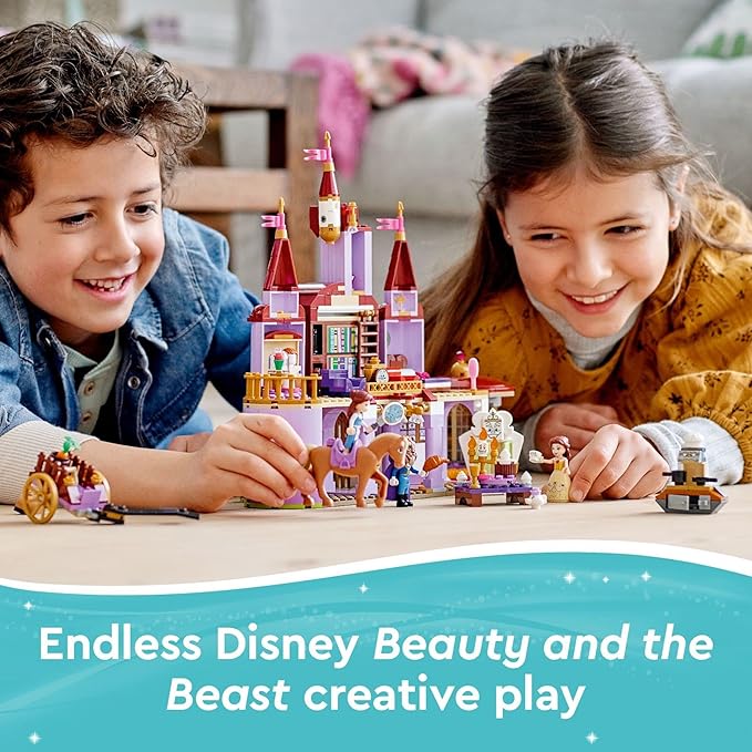 LEGO Disney Belle and The Beast’s Castle 43196 Building Toys from The Beauty and The Beast Movie with Horse Toy Plus Princess &amp Prince Mini Dolls
