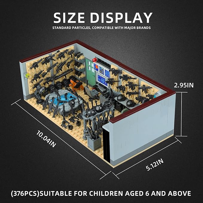 Army Military Base Building Blocks Set Toy with 6 Police Figures and Swat TeamWeapons PackCompatible with Lego Armory Battle BrickSuitable for Adults and Children Aged 6+