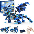Sillbird Dragon Building Kit with Remote Control STEM Gifts for Kids Boys Ages 8-12 Technic Buildable 3in1 Models Coding Toys for Birthday with 590 Pieces