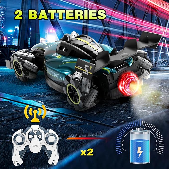 4DRC Y2 RC Cars 1:12 Scale Control Stunt Car with Gesture Controller Off Road Monster Truck 2.4Ghz RTR All Terrain Hobby 20KM Truck 8 12 14 Boy Kids Toys Adult Gifts 2 Battery