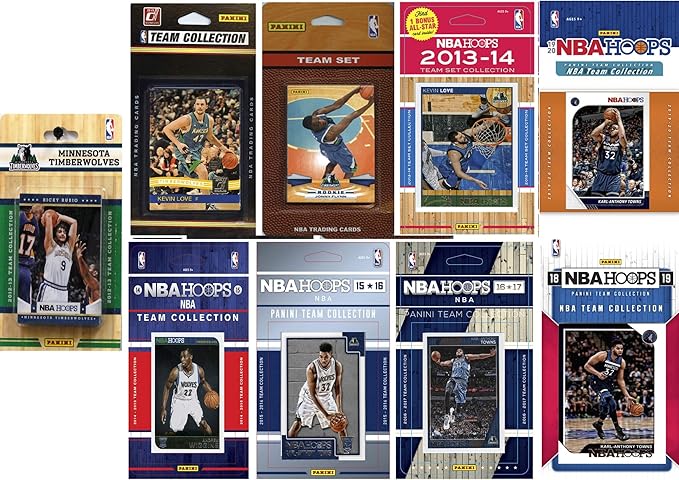 NBA Minnesota Timberwolves 9 Different Licensed Trading Card Team Sets