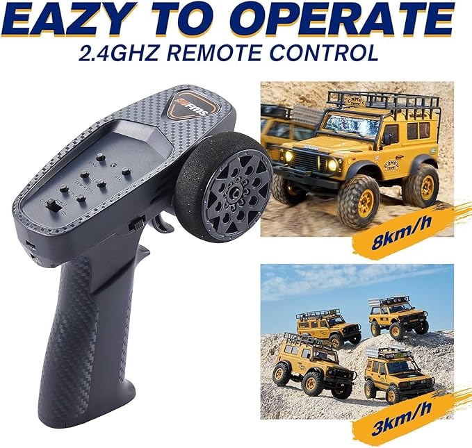 EAZYRC FMS 1/24 FCX24M RC Crawler RTR Land Rover Series with Licensed 1/24 RC Truck 4X4 Mini RC car with Lighting 2.4Ghz Remote ControlBattery (Range Rover)