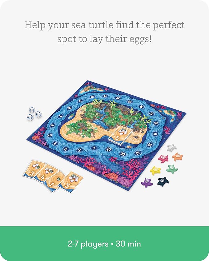 SimplyFun Shore Seekers - A Fun and Interactive Math Board Game for Kids - Practice Addition and Multiplication Skills - Math Game for Kids 2 to 7 Players Ages 7 &amp Up