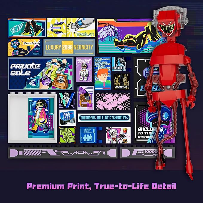 Cyber Couture Galleria Building Set - Cyberpunk Neon City Future Style Toy with Light Kit for Home Decor - Amazing Gift Idea for Boys &amp Girls Adults &amp Sci-fi Lovers 2701 Pcs