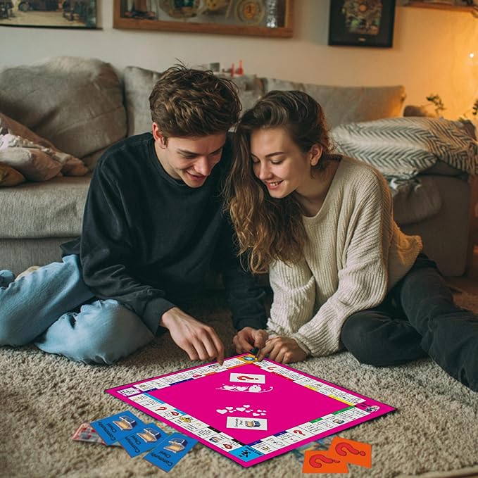 Couple Opoly Board Game for AdultsFun Romantic Board Game with Conversation Cards for Date Night Gifts for Boyfriend Girlfriend Husband Wife 18+