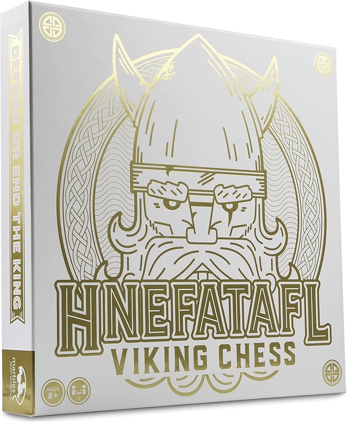 Hnefatafl Two Player Strategy Game with Wooden Game Board for Kids and Adults