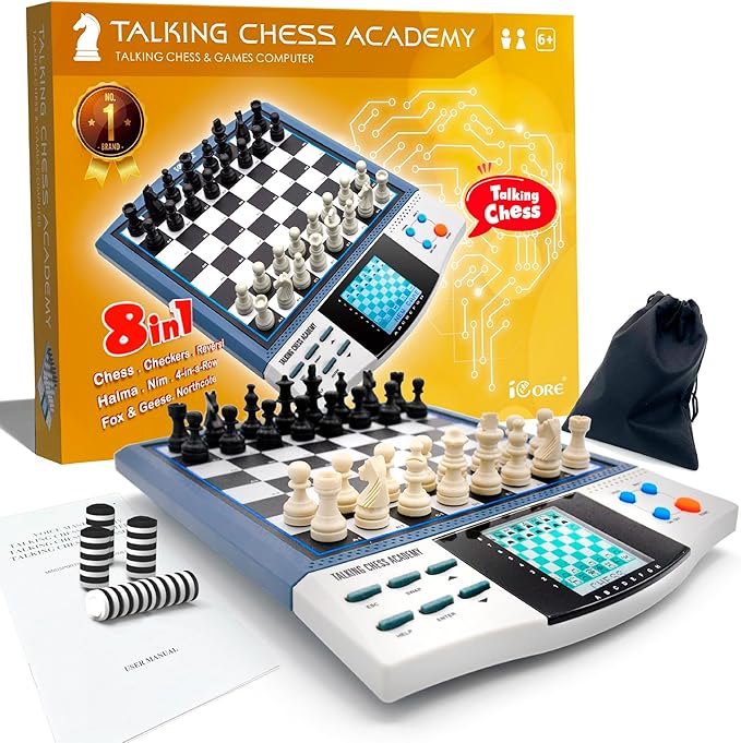 iCore Electronic Chess Set - Develop Thinking Chess Set for Kids Memory Electronic Chess Board - Talking Coach 30 Skill Levels Beginners &amp Adults
