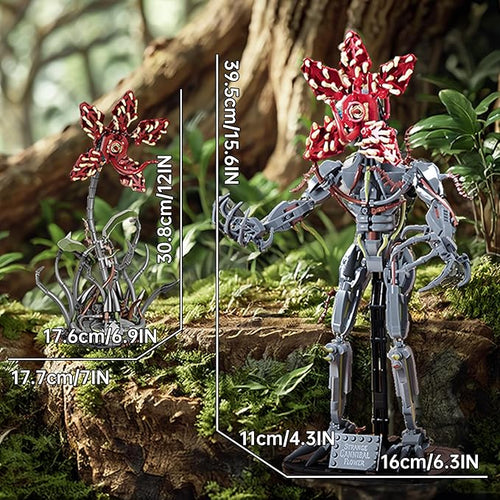 2 in 1 Strange Cannibal Flower Building Blocks Sets Piranha Flower Model Kits Horror Halloween Toys Gift for Adults Kids Teens 858 PCS